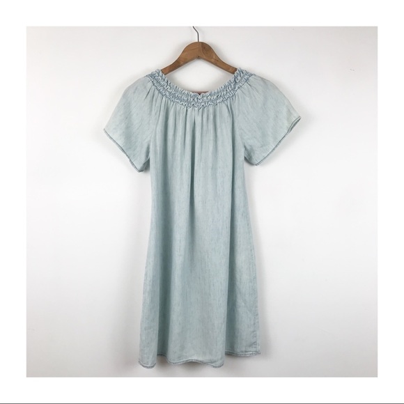 NWOT Anthropologie Michael Stars‎ Off the Shoulder Chambray Dress Size XS - Picture 3 of 10